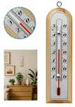 Termometr Pokojowy Drewniany Ze Srebrną Skalą Od -10C Do +50C