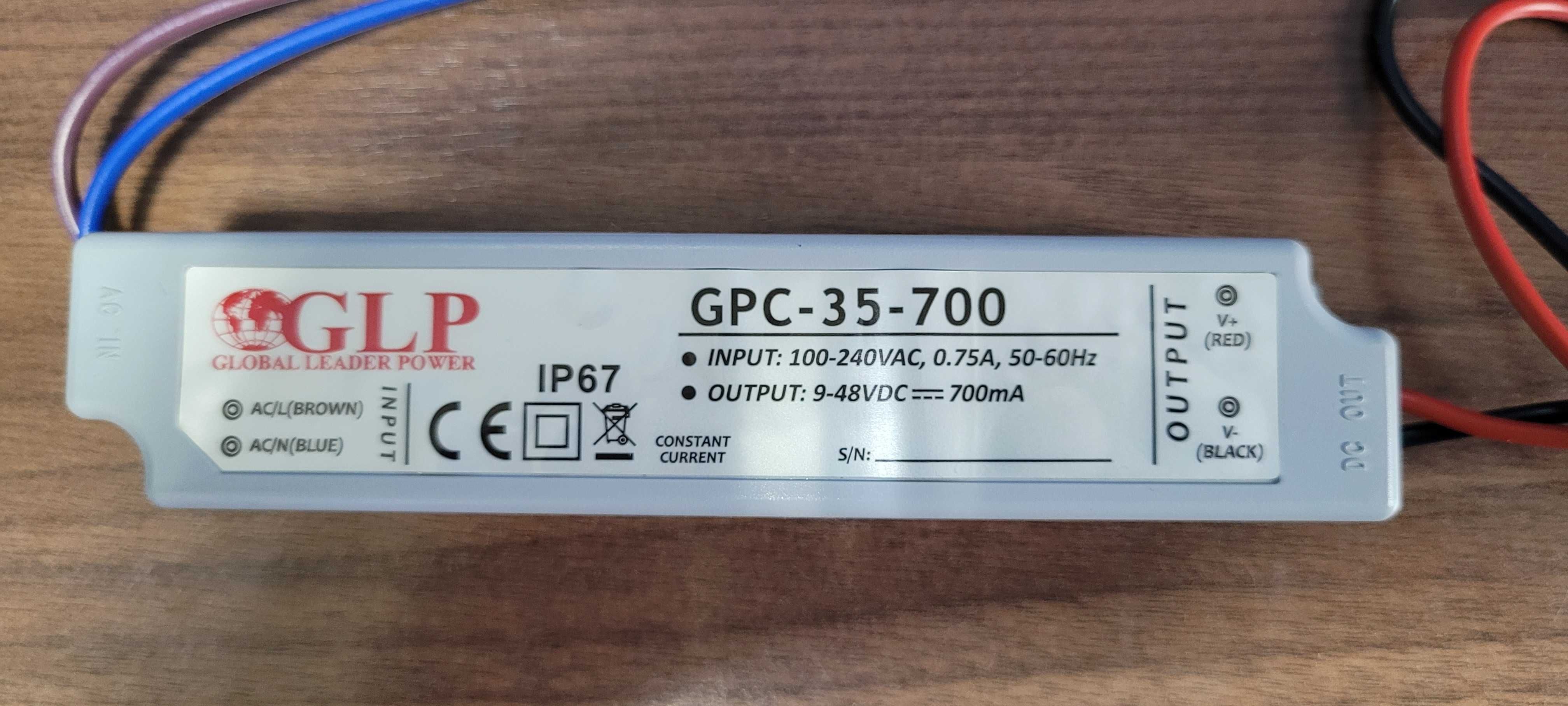 Zasilacz LED wodoodporny GLP GPC-35_700 34W 700mA.