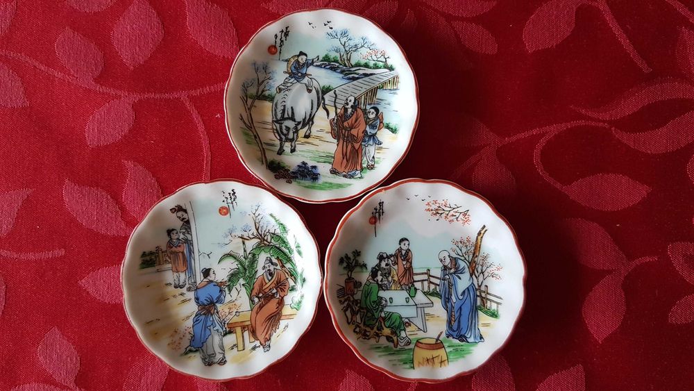 3 Pratos Orientais em Miniaturas - Decoração