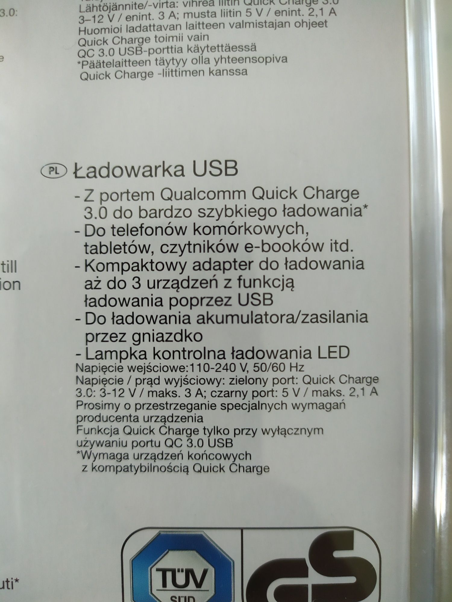 Ładowarka usb 3A