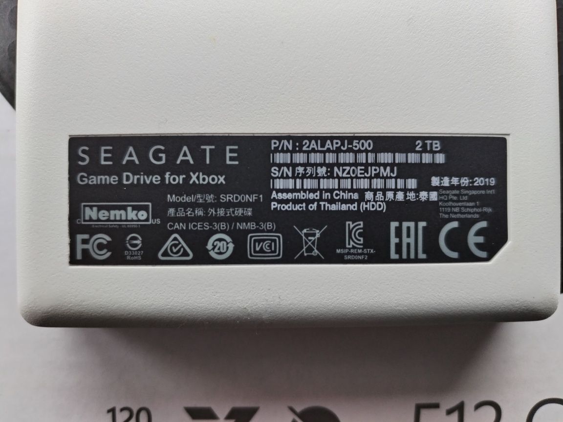 Dysk zewnętrzny Seagate 2TB XBOX Game Drive PC Xbox One Series