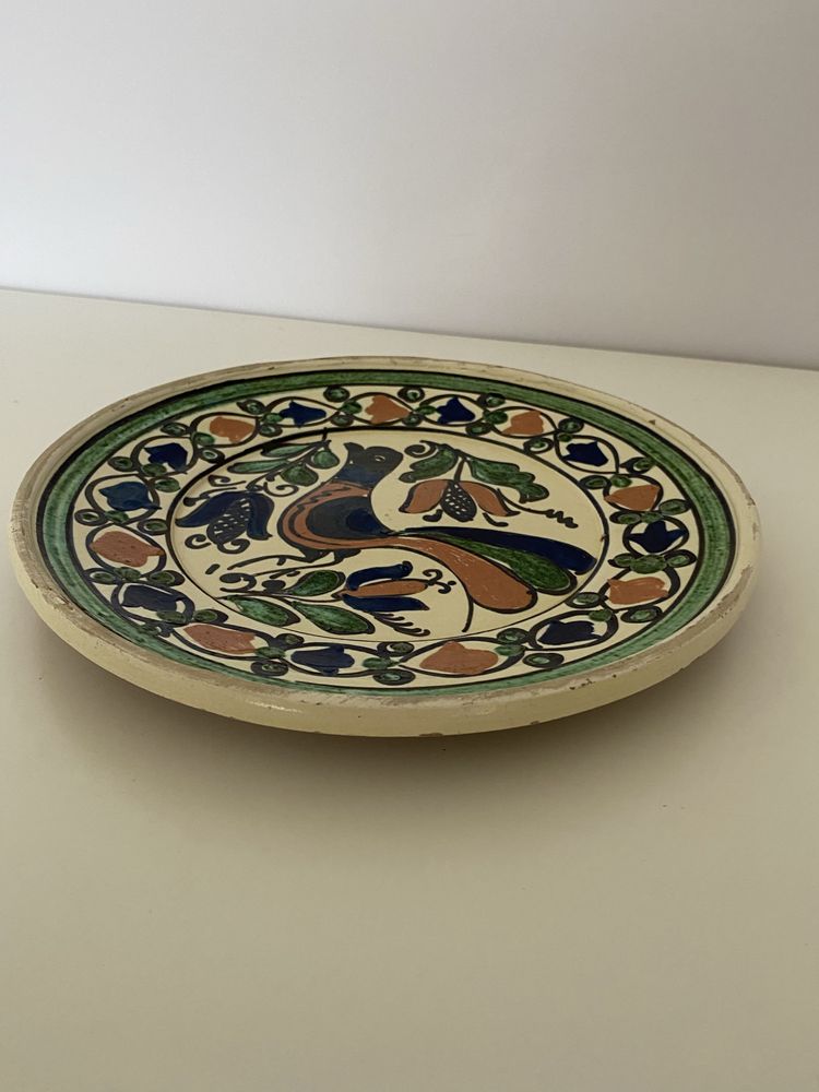 Ozdobny ceramiczny talerz kogut ptak