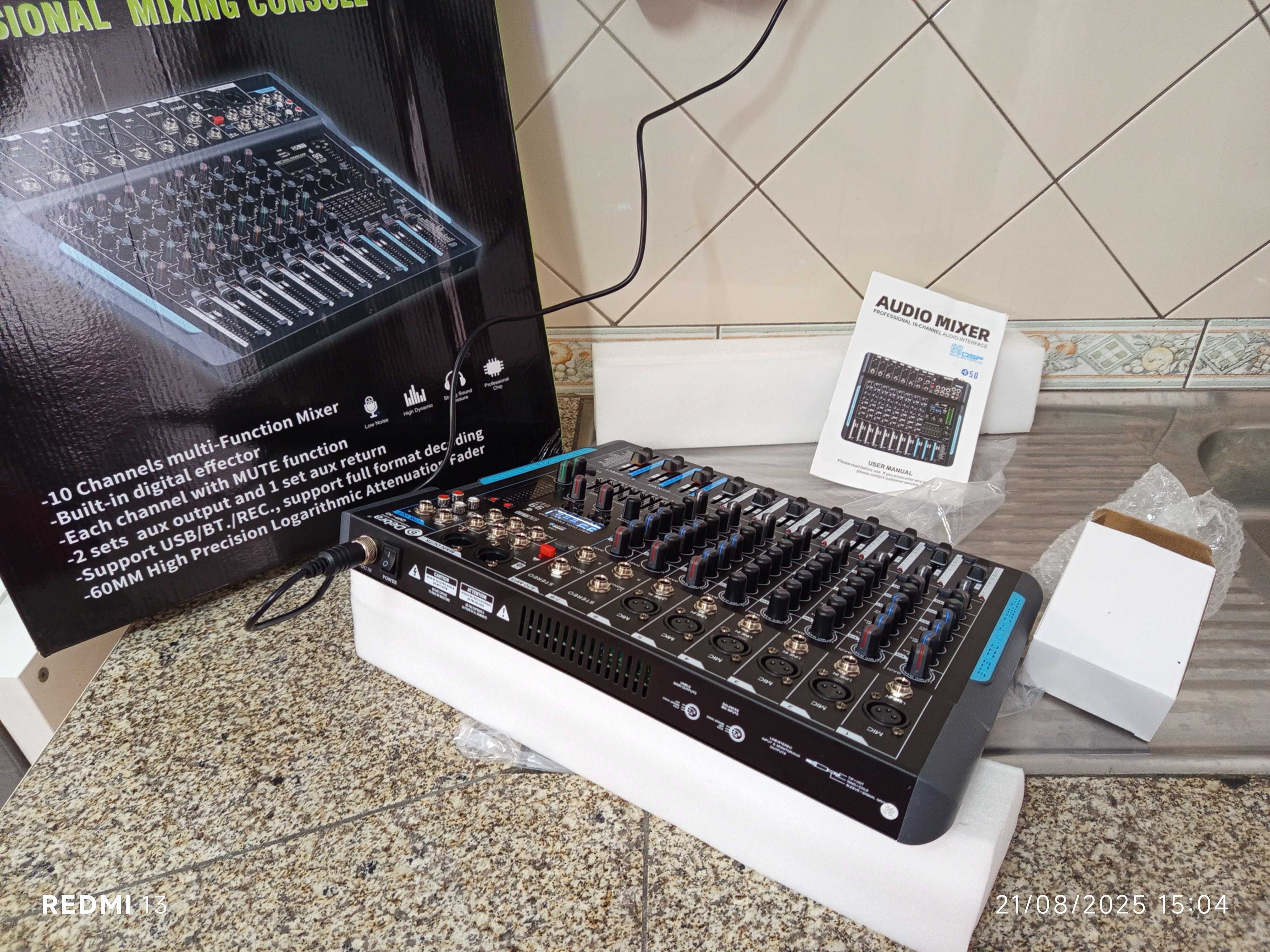 Mesa de Áudio Debra 10 99 DSP USB Bluetooth 5.1 Nova