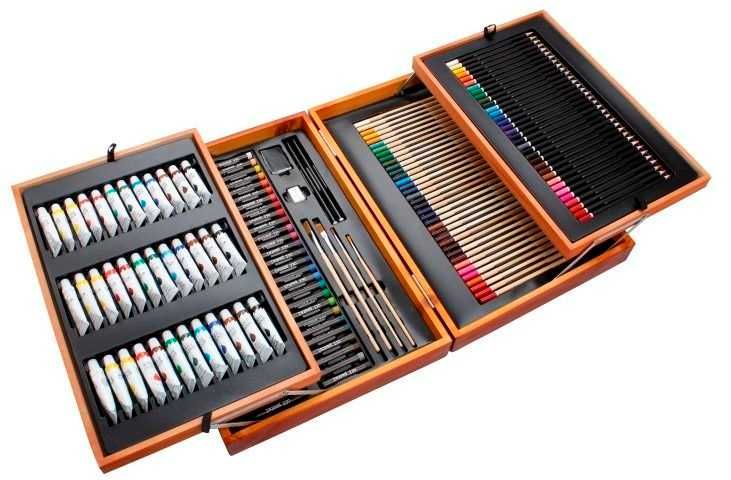 Художній набір для малювання у валізі 168 Фарби Пензлі Олівці Польща