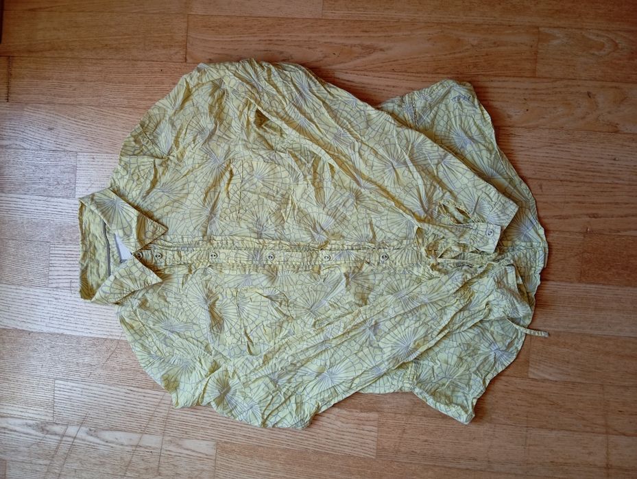 Jasnożółta koszula Esprit, r. 38, 100% bawełna, wiązana w pasie