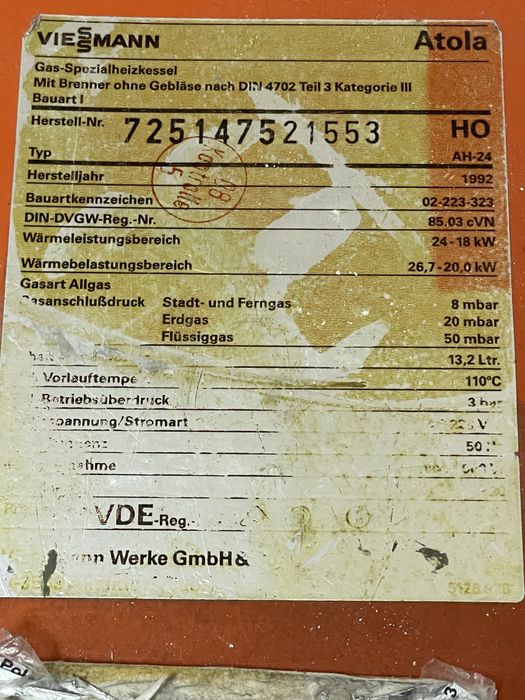 Piec Gazowy Viessmann Atola używany  Sprawny nigdy nie zawiódł