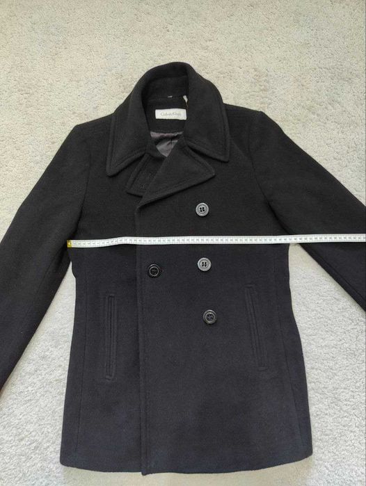 Оригінальне чорне двобортне пальто Calvin Klein з бірками