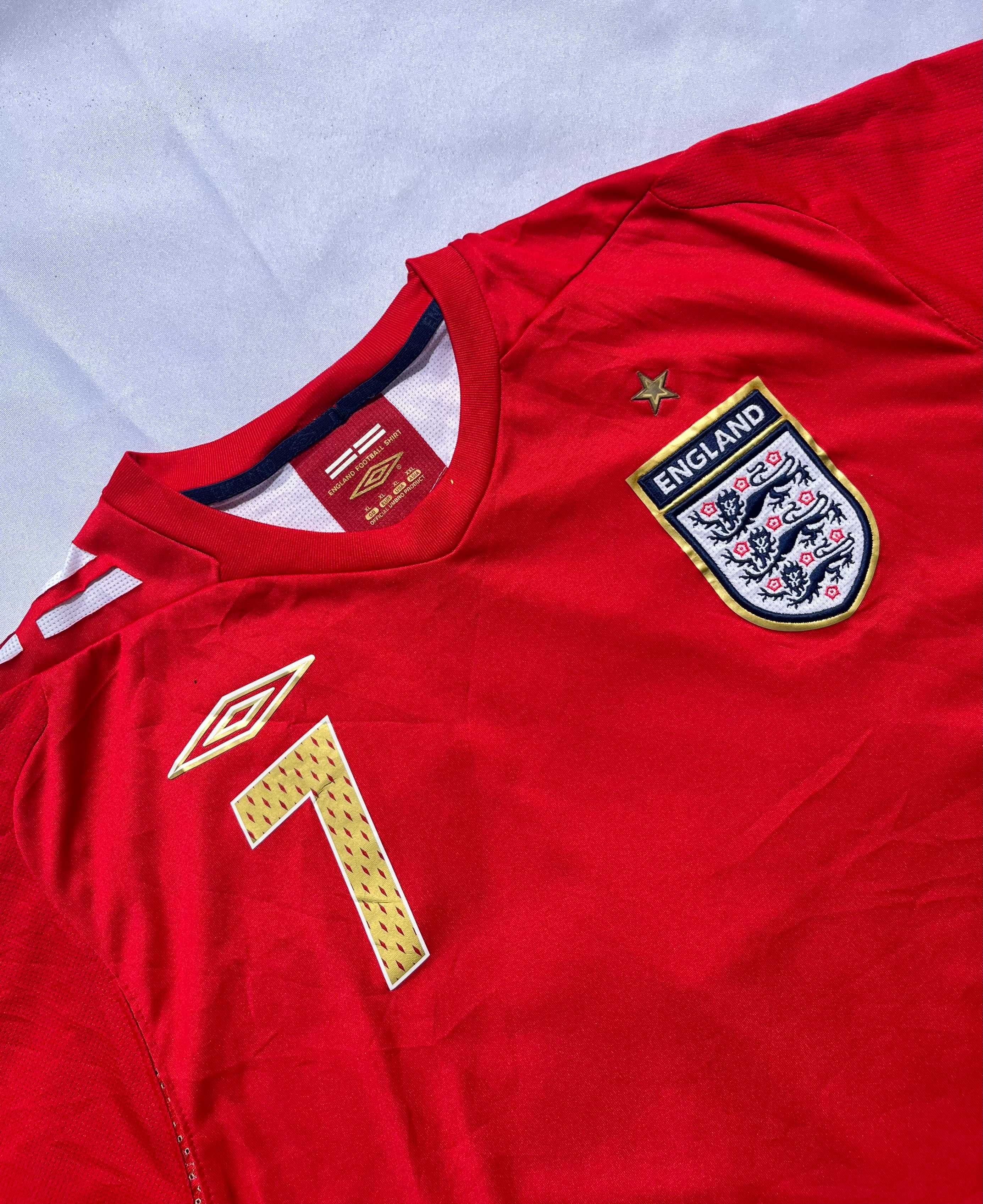 England #7 BECKHAM 2006/2008 Football Umbro Jersey Size XL
