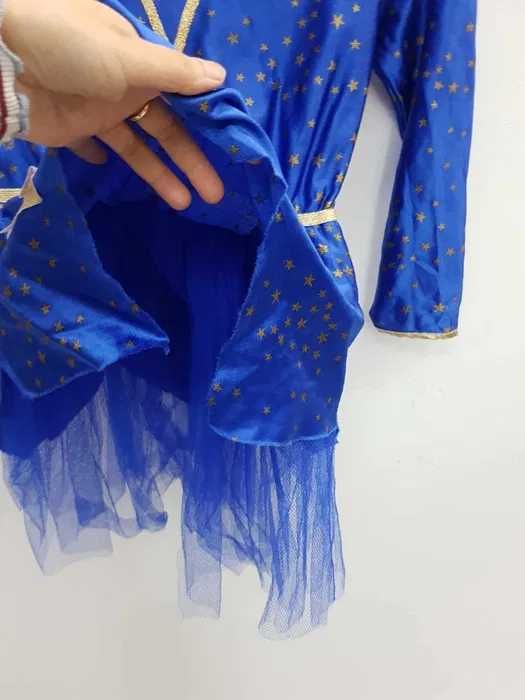 Strój karnawałowy sukienka czarodziejka Wróżka rozmiar 140 cm. G185