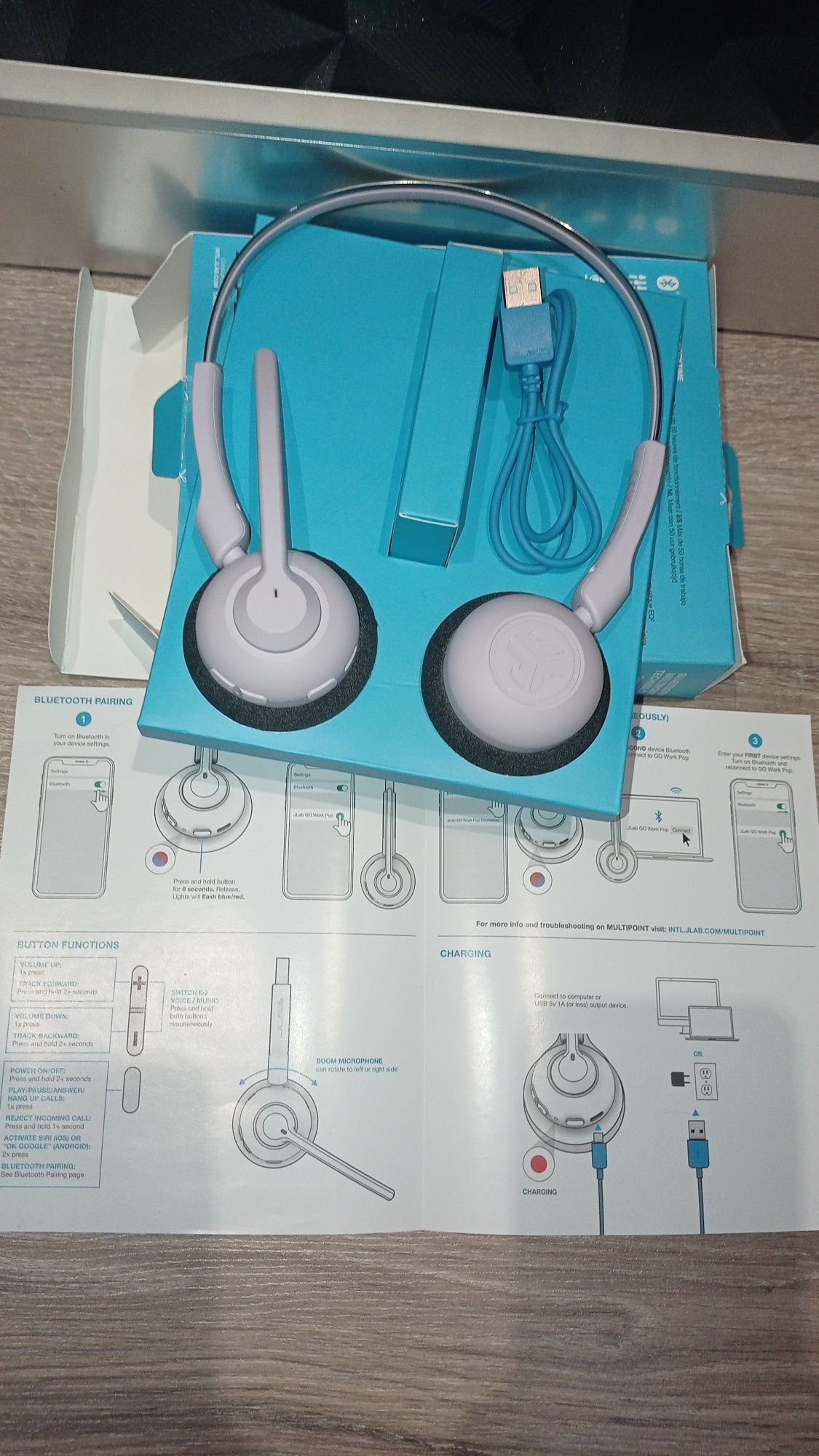 НОВІ! Навушники з мікрофоном JLAB Go Work Pop Wireless Headphones Lila