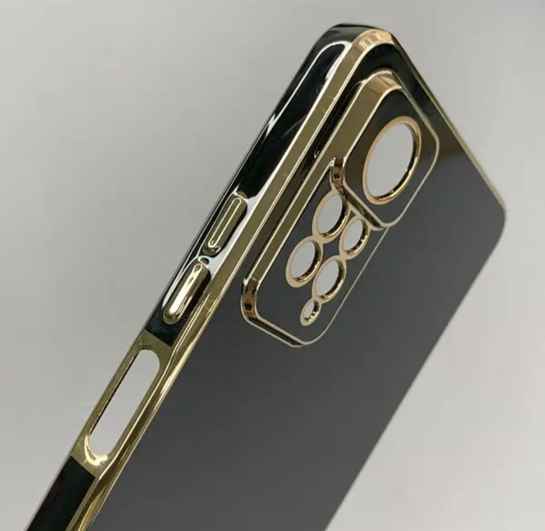 Чохол для Xiaomi Redmi Note 12 Pro чорний із золотою рамкою