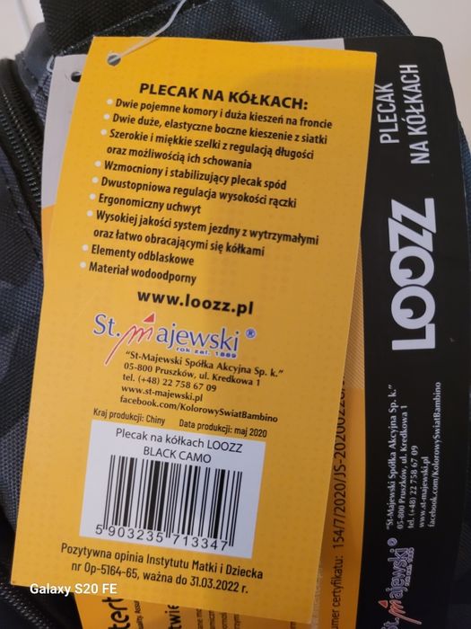 Nowy plecak na kółkach ST.Majewski