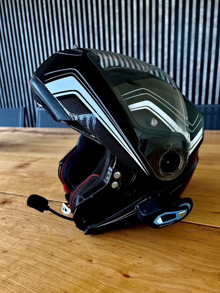 Kask motocyklowy szczękowNolan NMS035 z intercomem freedconn T-max pro
