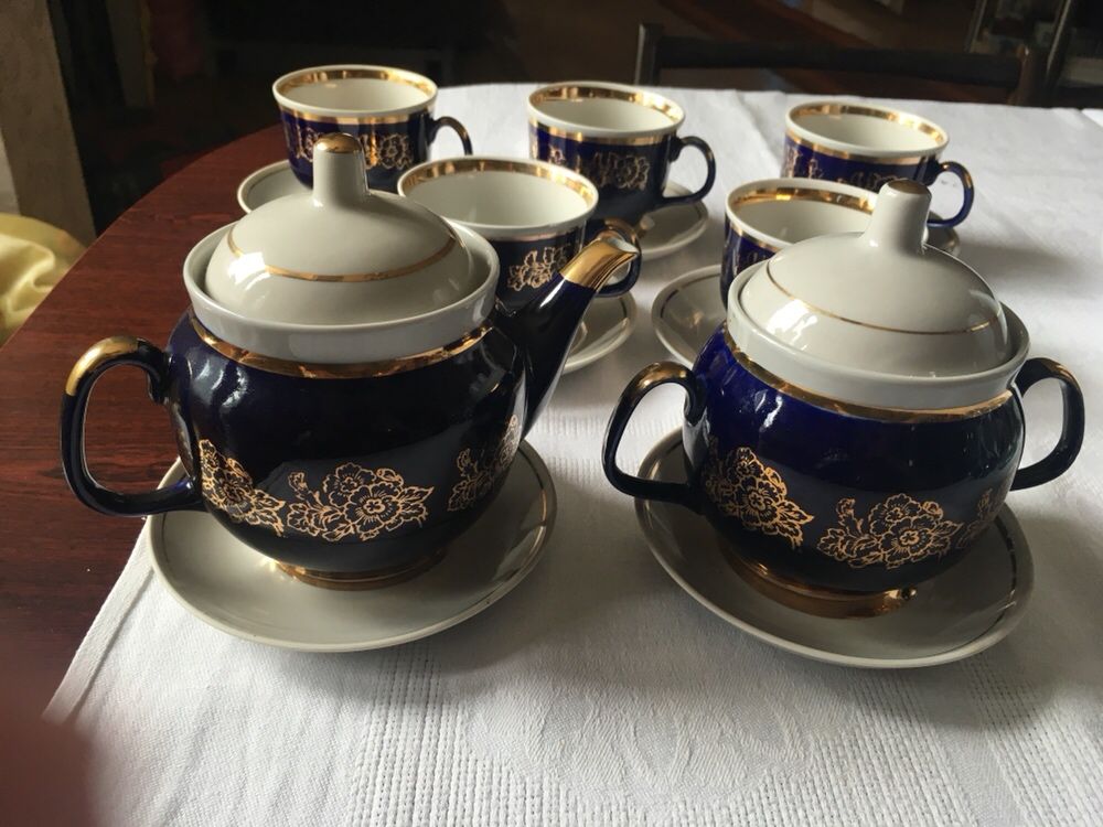 Porcelana Połonne sygnowana vintage kobalt