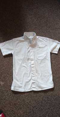 Biała koszula na krótki rękaw r 116