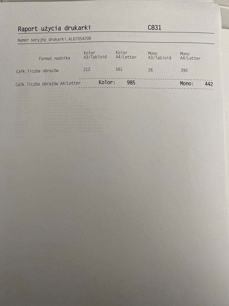 Drukarka OKI C831 druk A3, A4 KOLOR