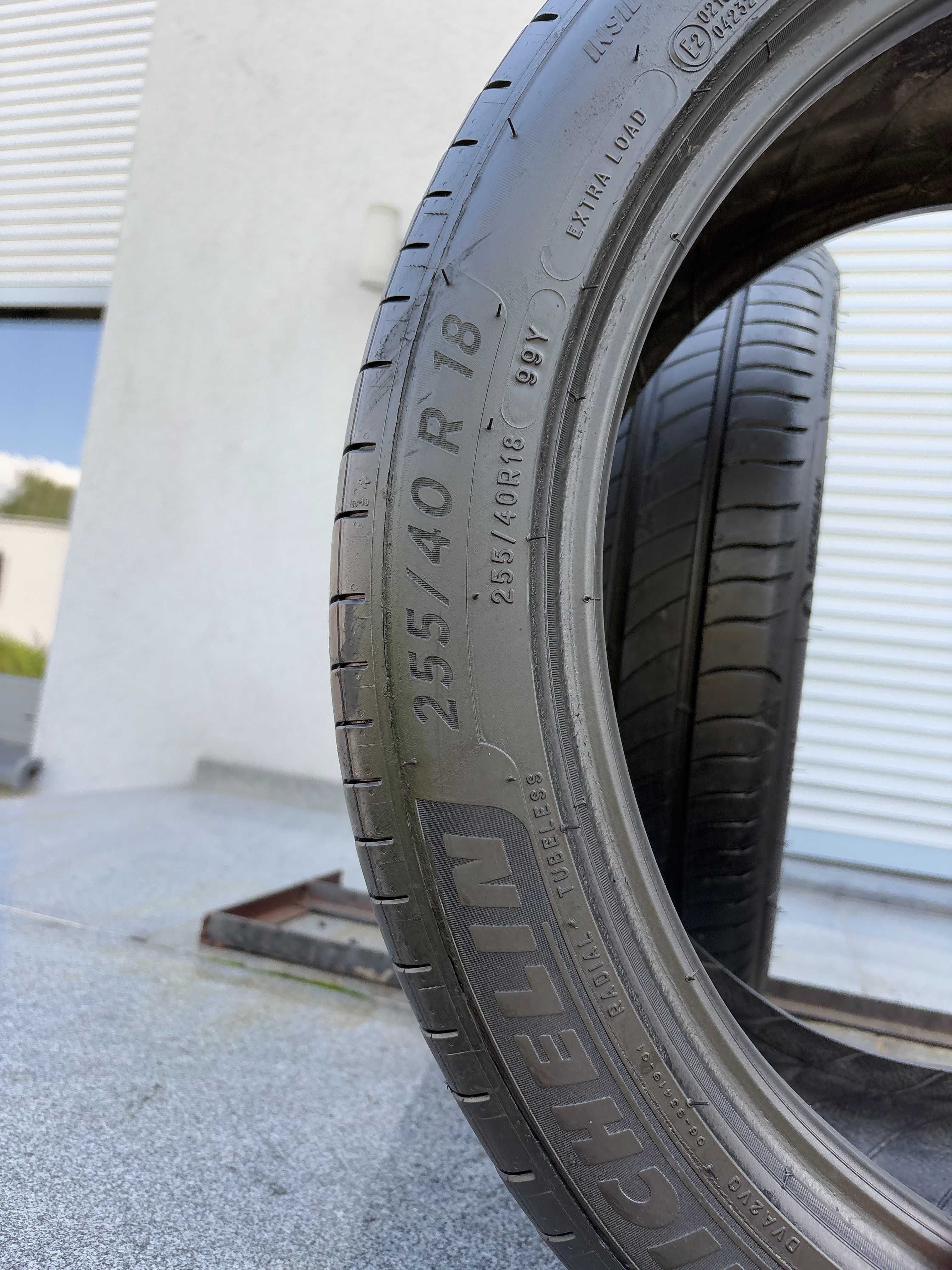 2szt letnie 255/40R18 Michelin 6,2mm 2024r świetny stan! L687 gwarancj