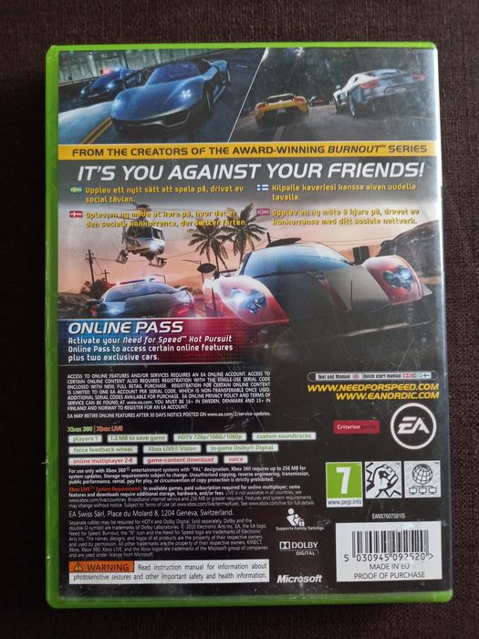 Gra N.F.S. Hot Pursuit na konsolę xbox 360