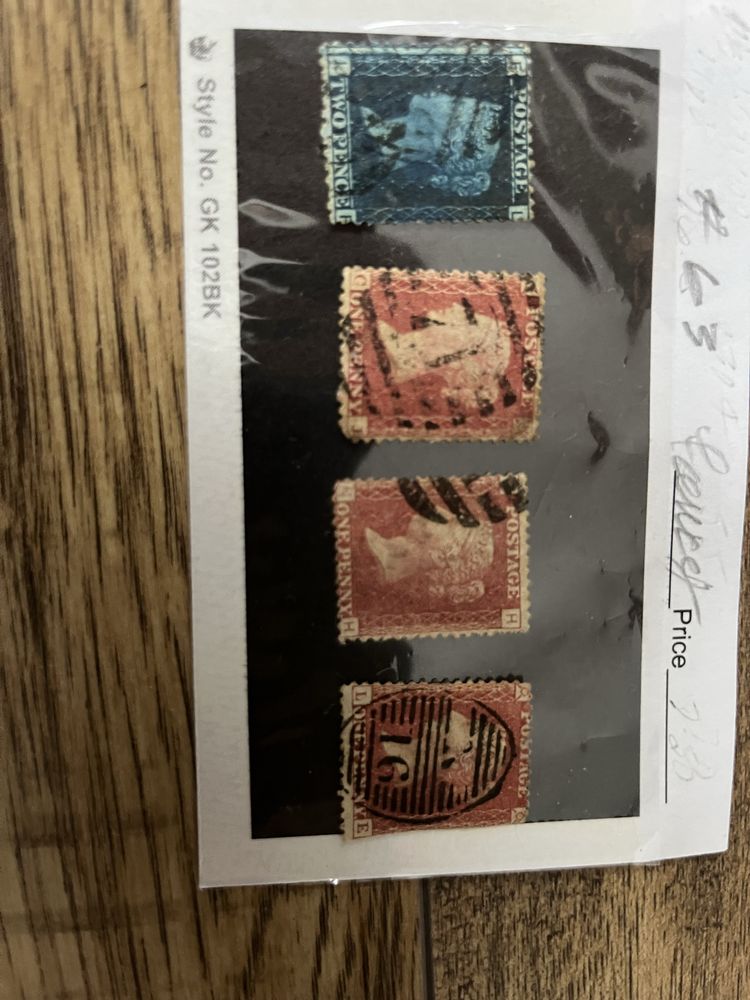 Mauritius znaczek  3X czerwony i niebieski