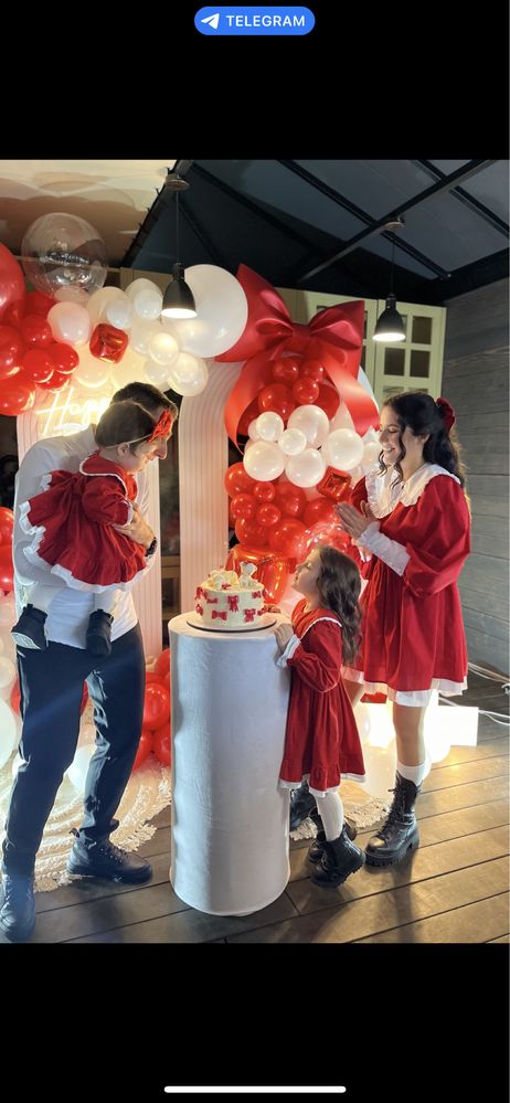 Family look, фемелі лук на рочок. Плаття мама + 2 донечки