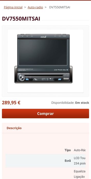 Vendo radio mitsai dv7550