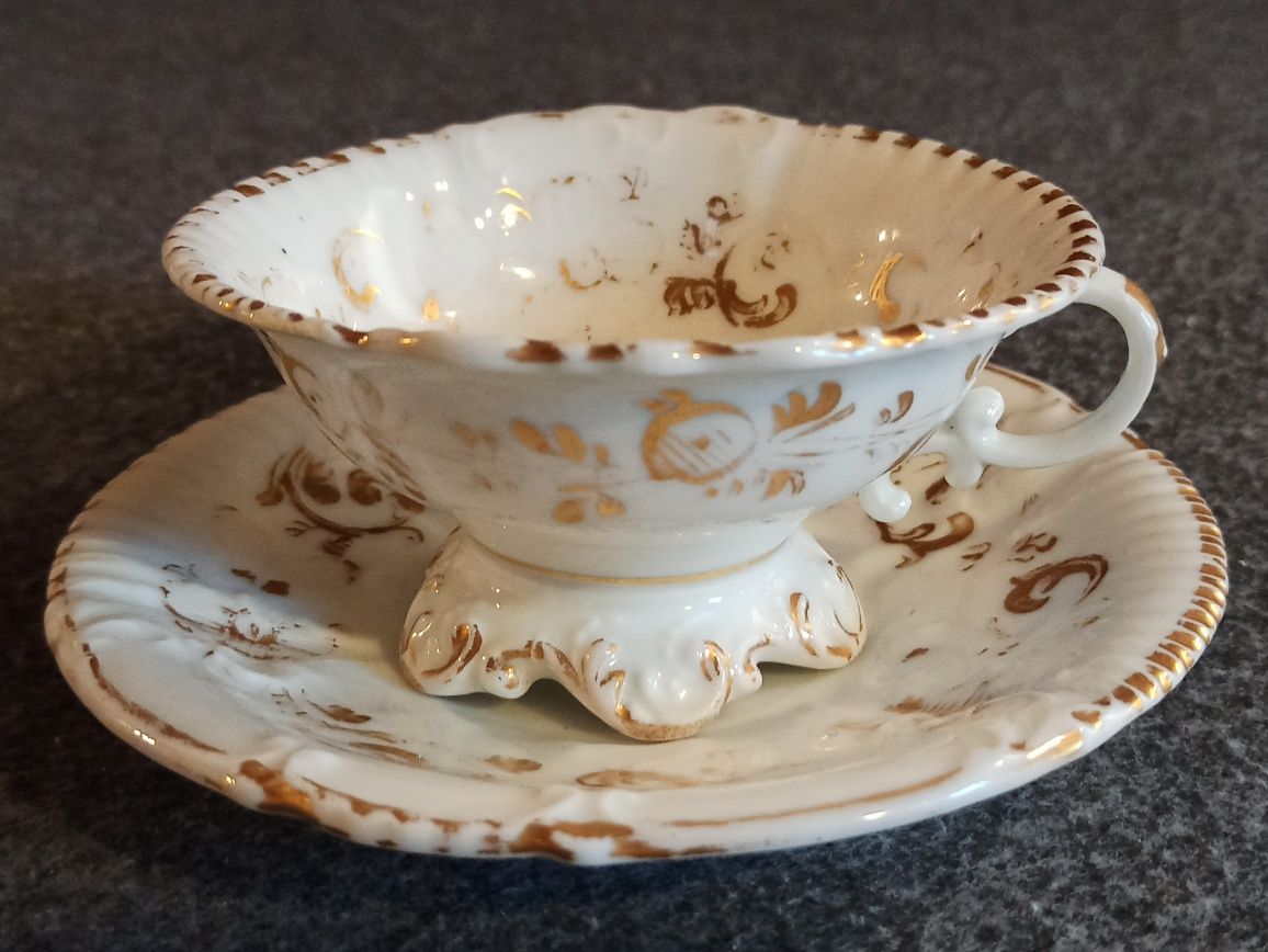 Porcelana Śląska Filiżanka do herbaty  DUO Złocenia
