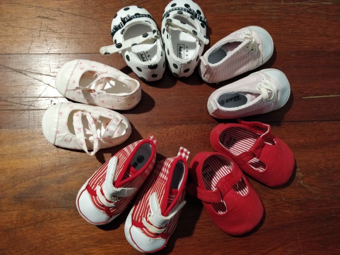 5 pares de sapatos menina tamanho 16