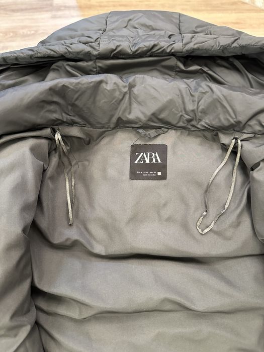 Пуховик женский темно-зеленый Zara (Испания)