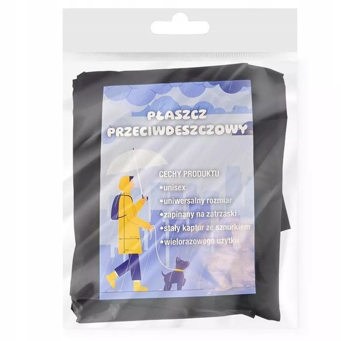 Płaszcz przeciwdeszczowy czarny. MCD