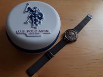 Zegarek damski bransoletka U.S. POLO ASSN czarny elegancki