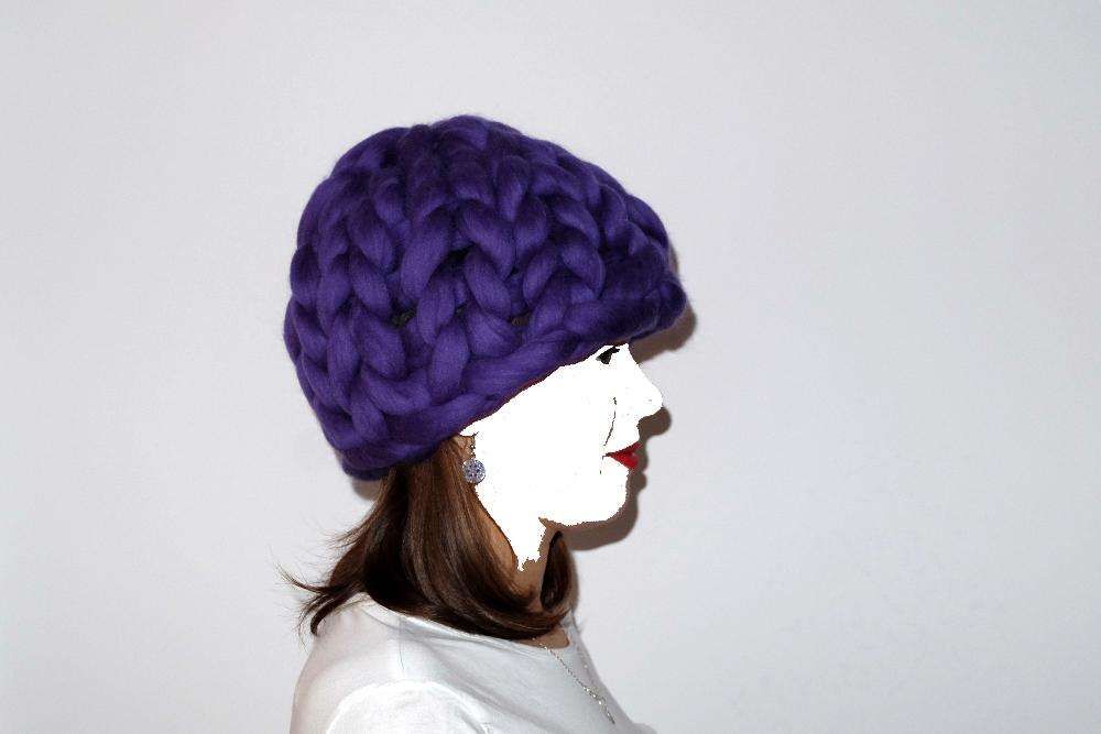 Czapka 100% Wełna Merino Merynos Handmade (czesankowa)