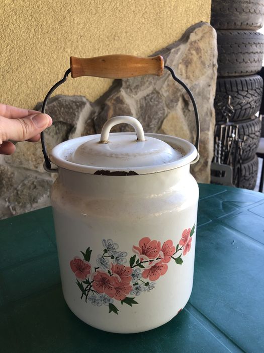 Збанок глечик глек кувшин для молока емальований ємалированний банка