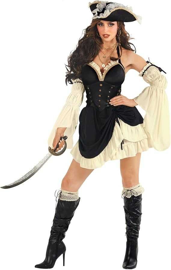 Strój PIRATKA piratki KORSARZ ROZBÓJNICZKA morska karnawał XL K528