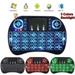 Teclado Retroiluminado RGB Wireless Rato a Bateria- Comando PC SmartTv