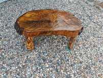 Stolik stol handmade drewniany bukowy buk cis plaster drewna unikat