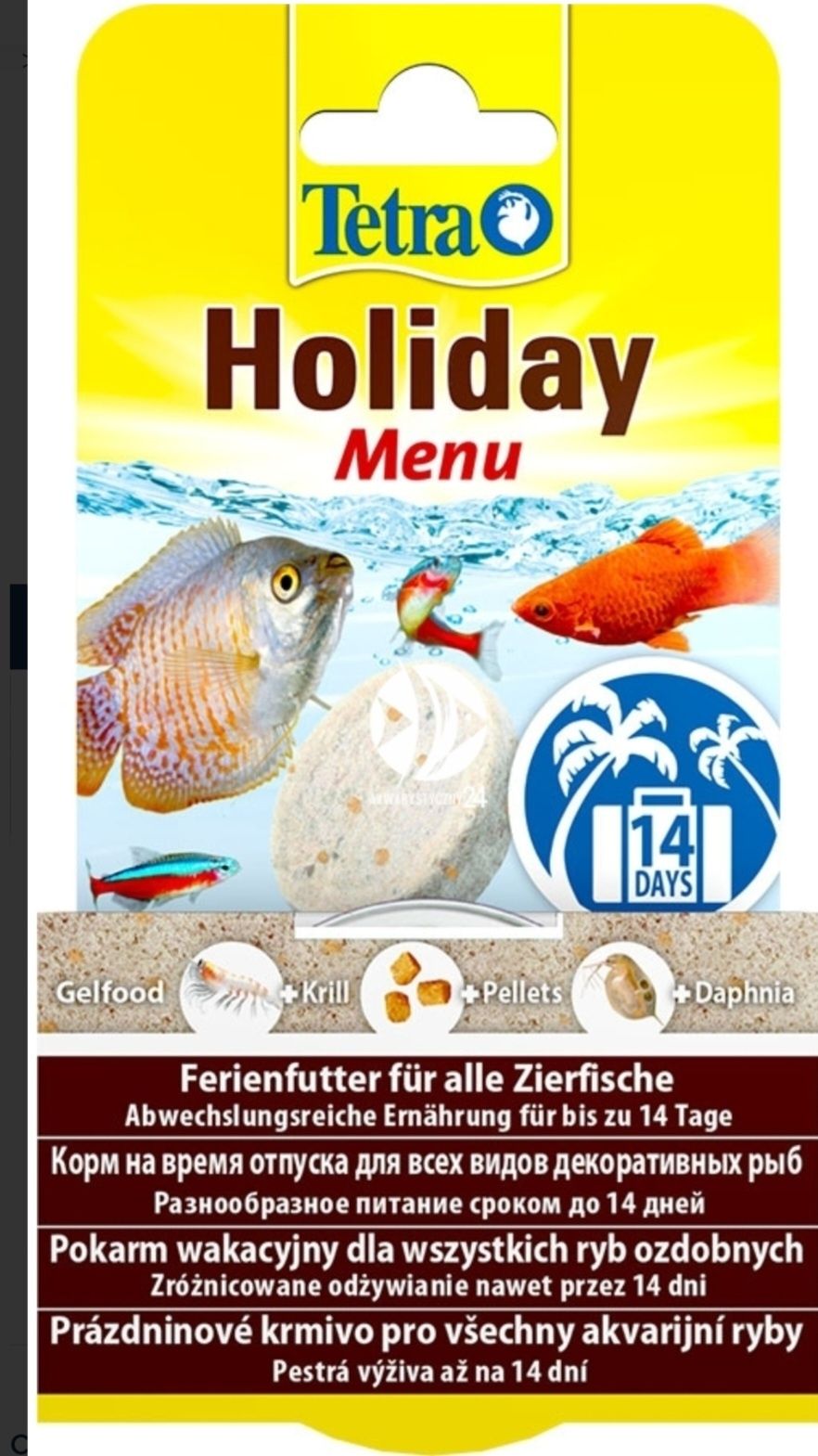 Pokarm Wakacyjny Dla Ryb Akwariowych Tetra Holiday Menu