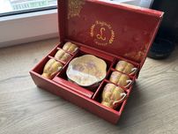 Komplet kawowy filizanki do espresso PRL chińska porcelana