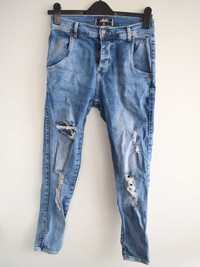 Siksilk skinny spodnie jeansy męskie S w31 z dziurami