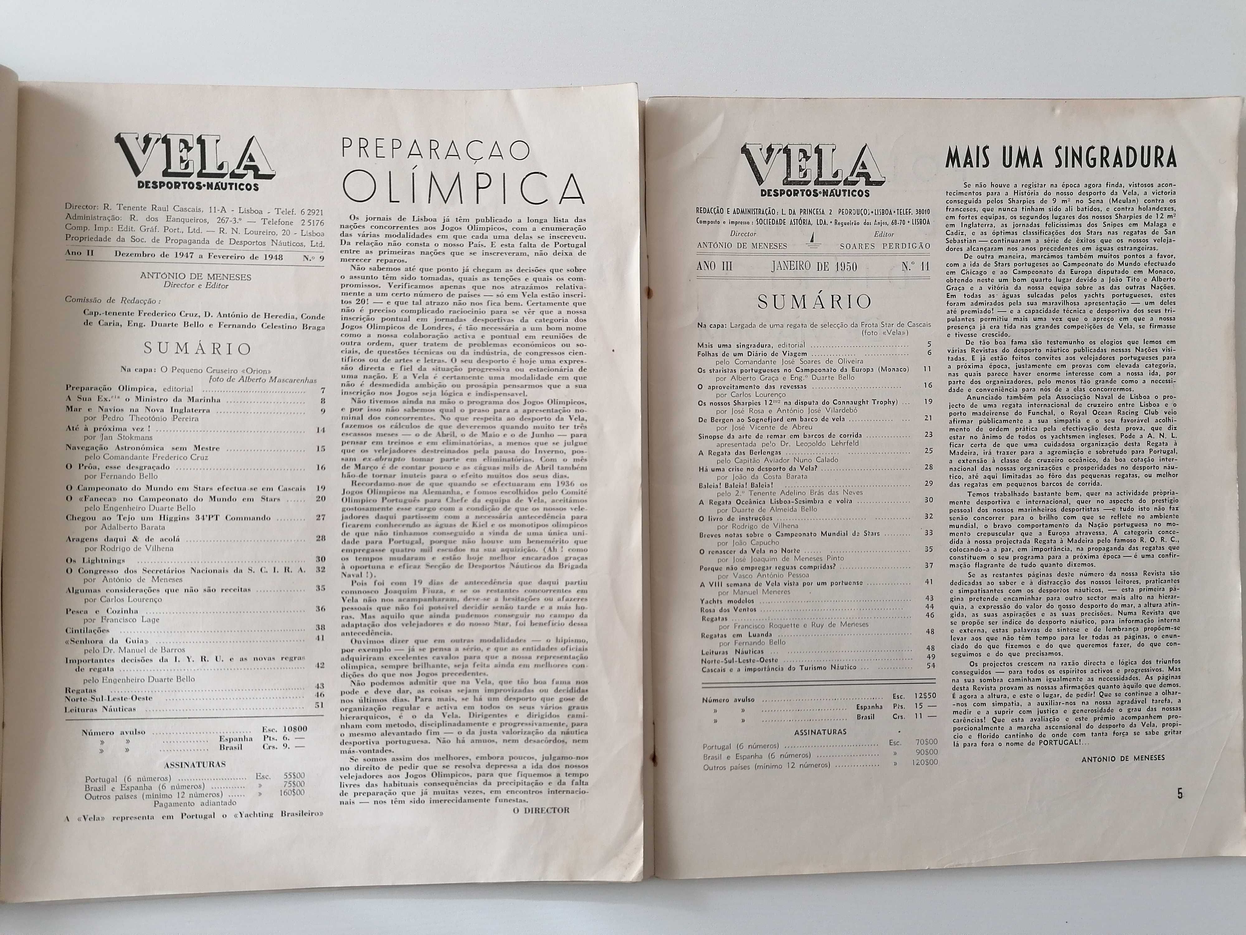 Revista Vela - desportos náuticos, iates - anos 40