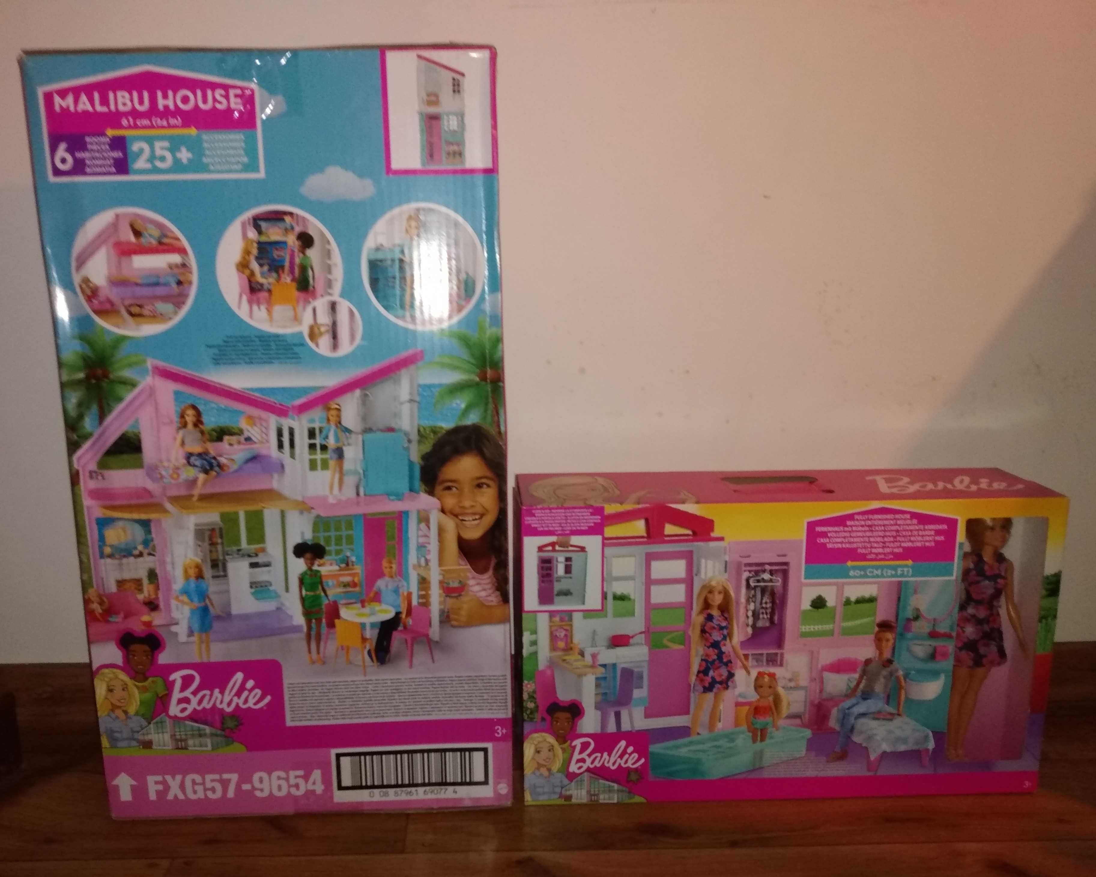 Dwa domki dla lalki Barbie + lalka NOWE