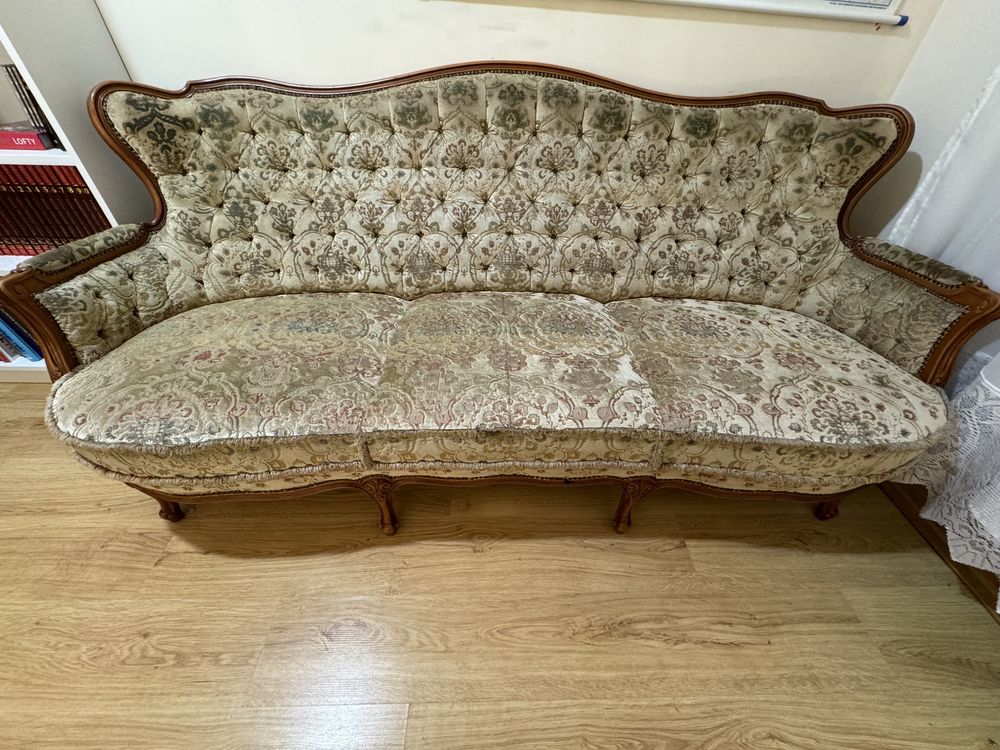 Sofa, fotel, 200 cm, ludwik, retro