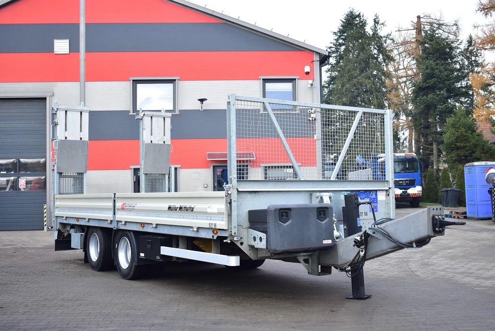 Müller-Mitteltal Przyczepa niskopodwoziowa/ Tandem/ do transportu maszyn budowlanych, kontenerów/ DMC : 18.000 KG/ Najazdy/ Sprowadzona z Niemiec / Jak nowa !