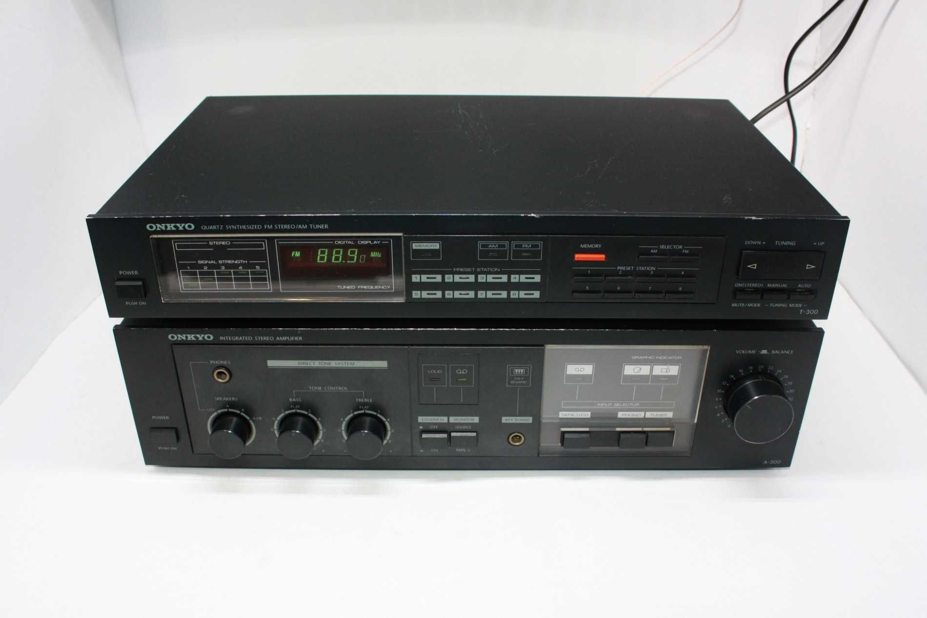 Retro wieża Onkyo wzmacniacz A-300 + tuner T-300