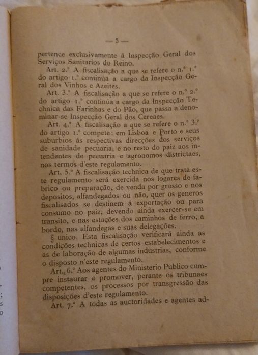 Produtos agriculas-Regulamento para a fiscalização dos produtos agríco