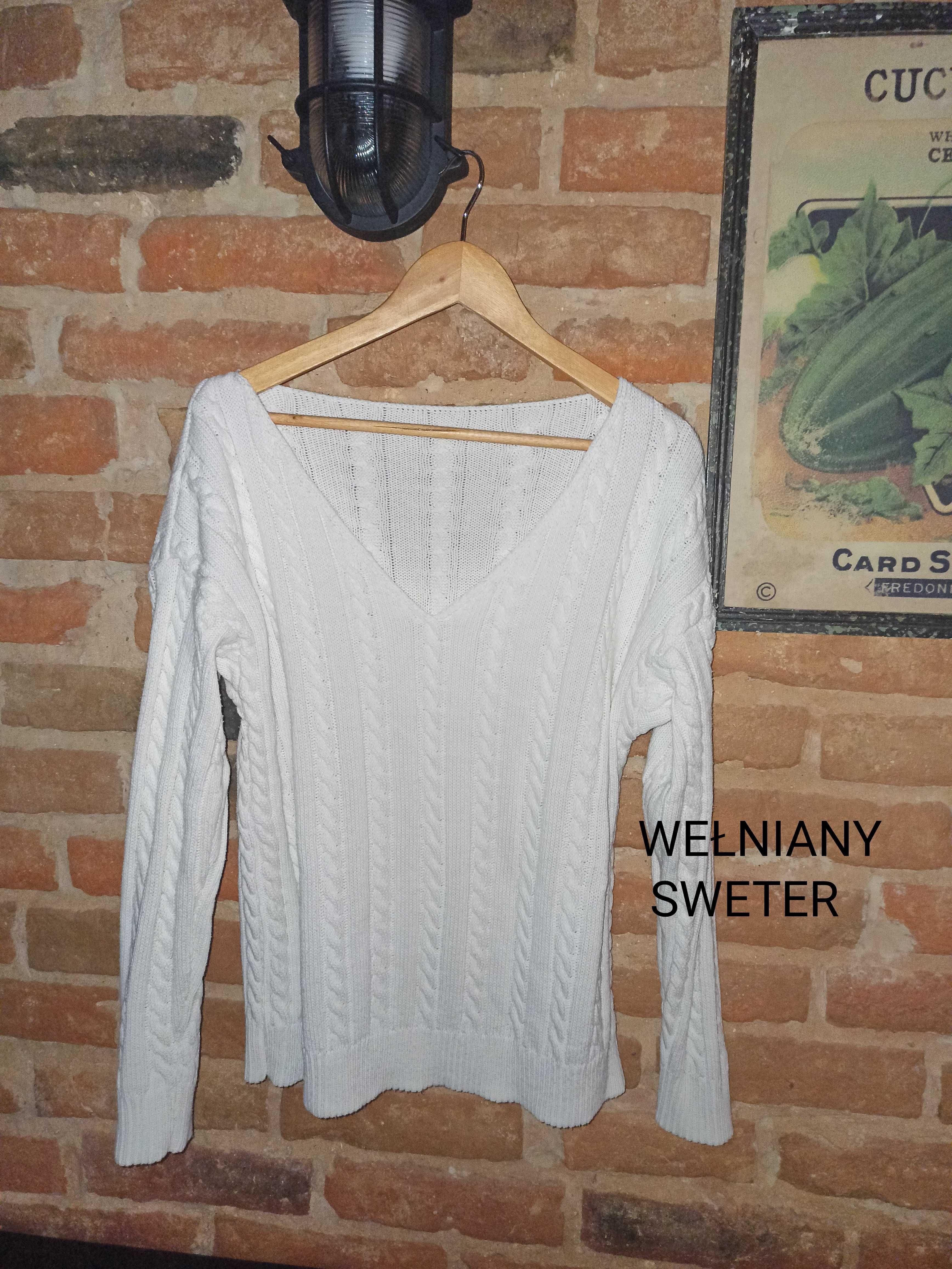 Wełniany sweter! True Vintage. Polska firma. Biały. Stan idealny