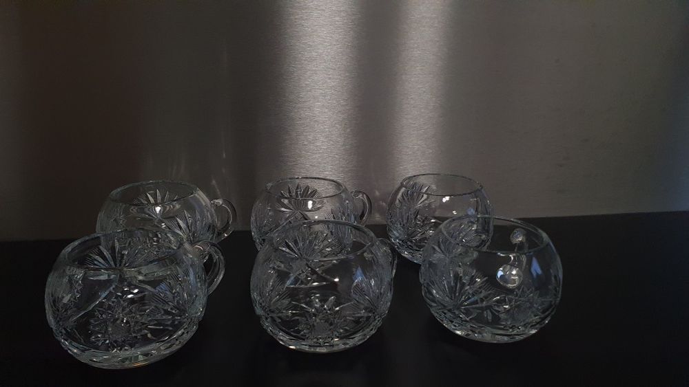 Filiżanki kryształowe kubki duże kryształ do kawy crystal zestaw 6 szt