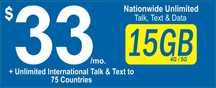Karta sim Lycamobile USA doładowana planem 33 $  + 15 GB 5G/4G/LTE