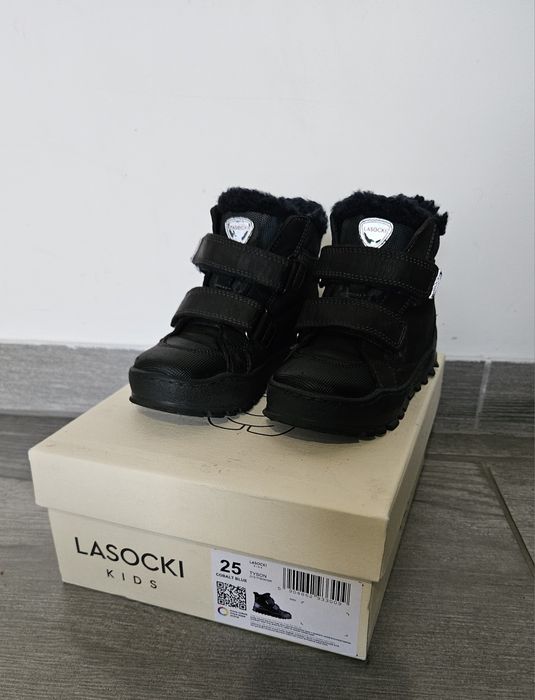 Cieplutkie buciki kozaki zimowe Lasocki Kids r. 25 z miękkim futerkiem