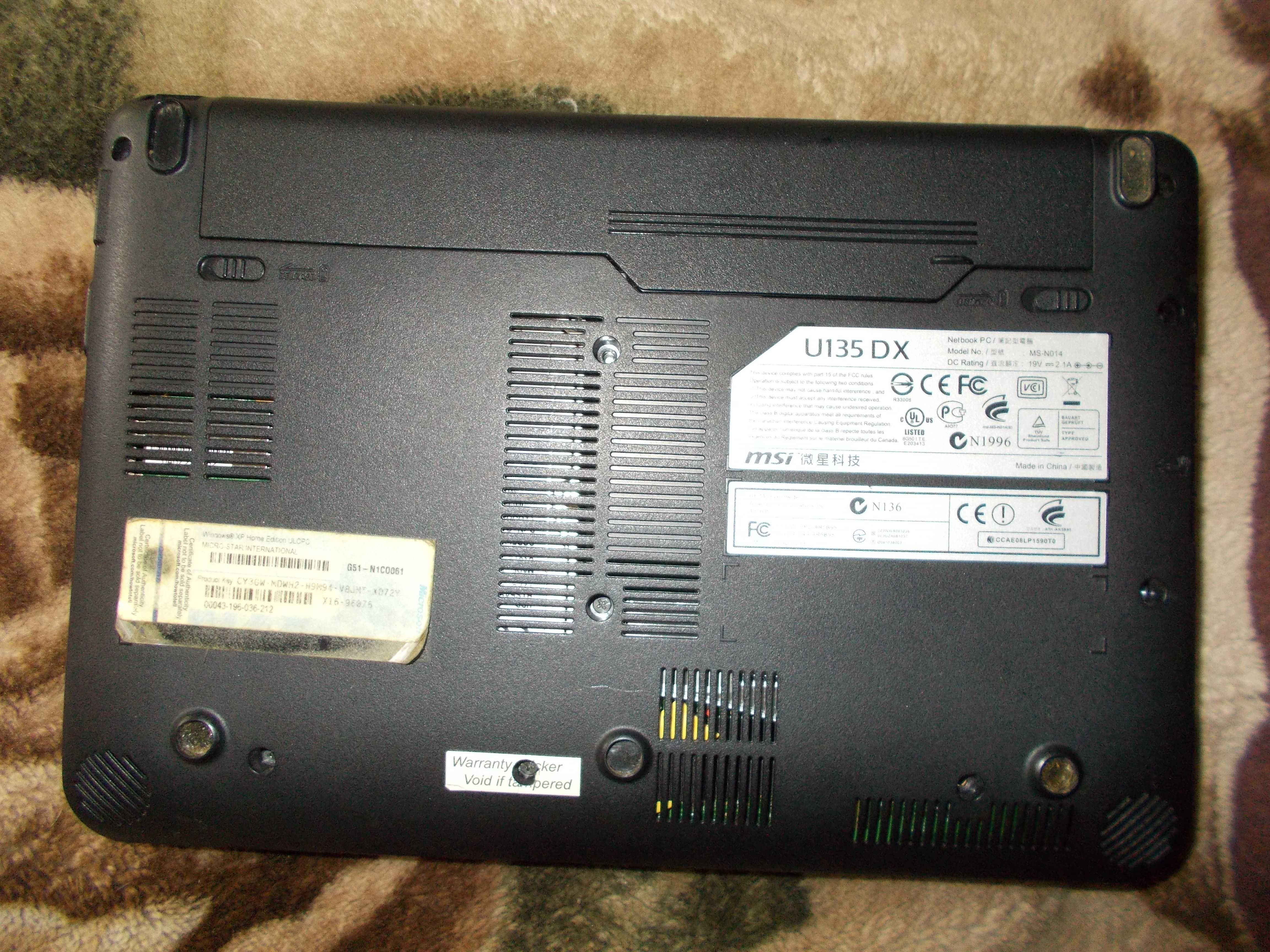 Mini laptop MSI U135DX