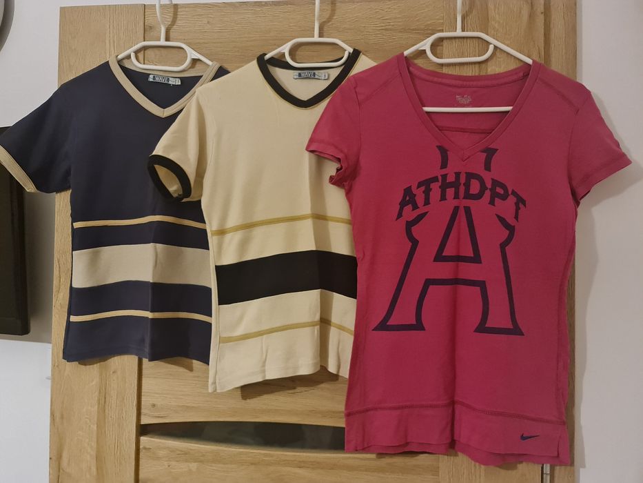 3 bluzki koszulki t-shirt S 36 krótki rękaw